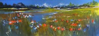 Syeda Nadia Raza, Glimpse series - Motor Way 3, 16 x 45 Inch, Mixed Media on Canvas, Landscape Paintings, AC-SNDR-003